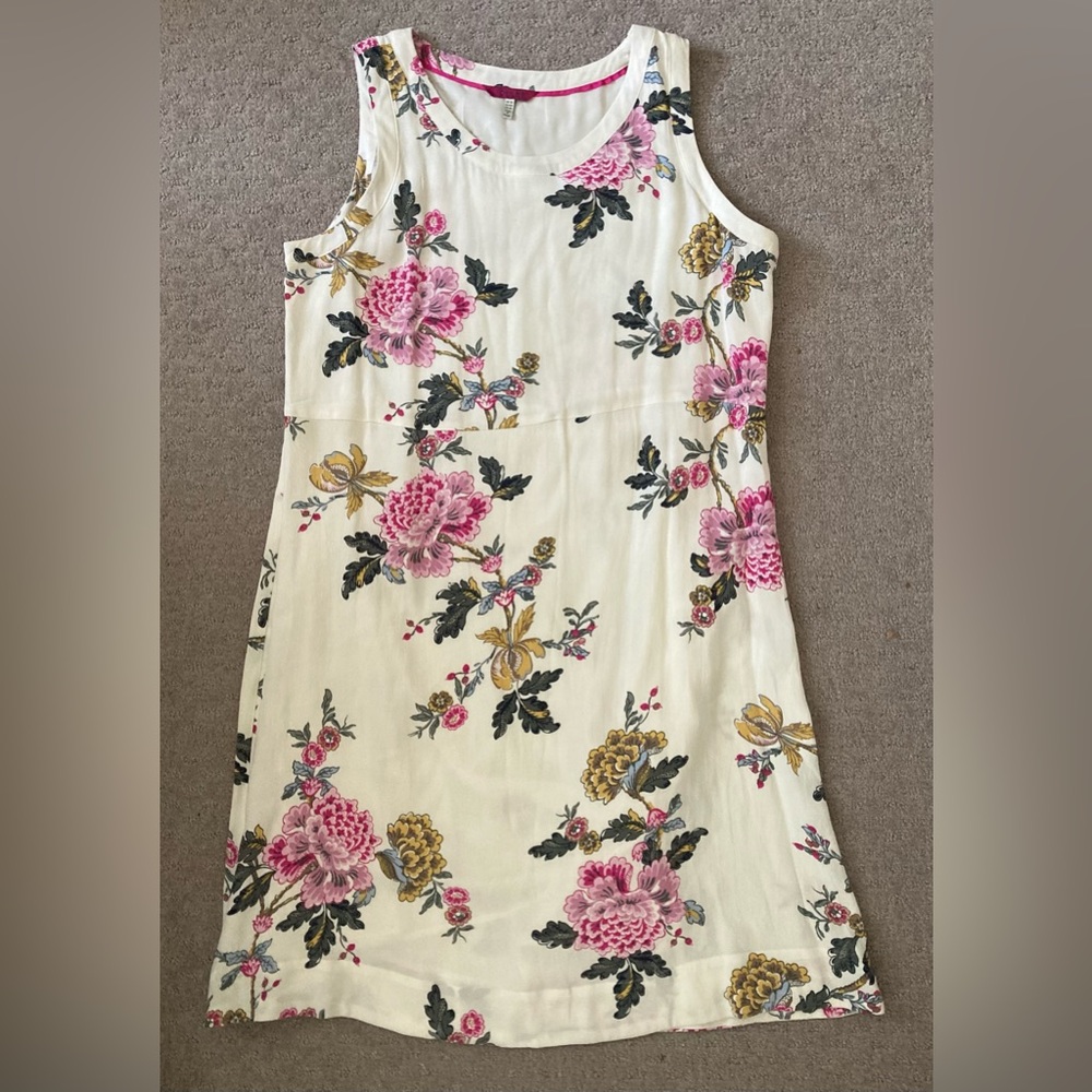 JOULES Ava ivory floral sleeveless dress, Sz US 10.